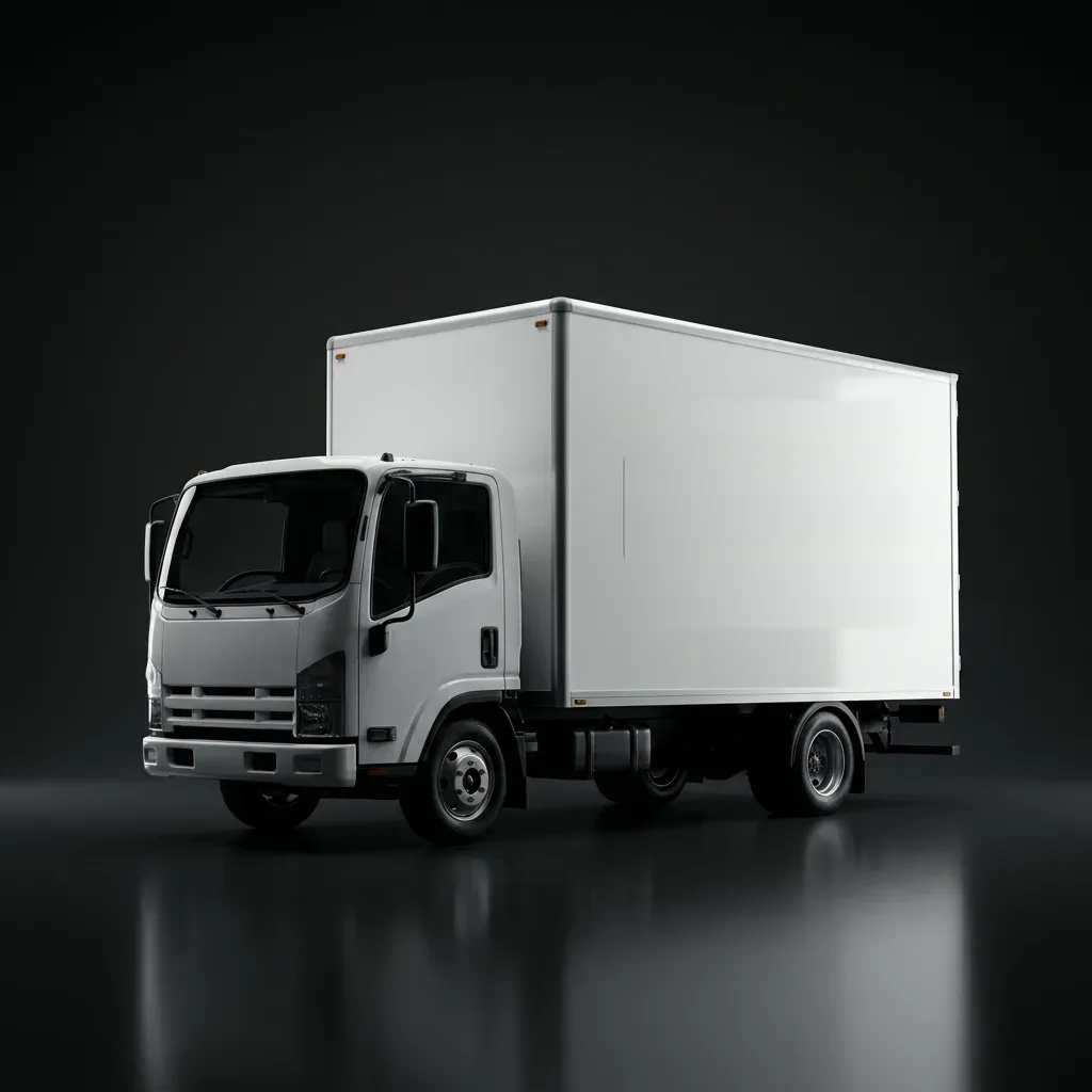 Plain white delivery truck